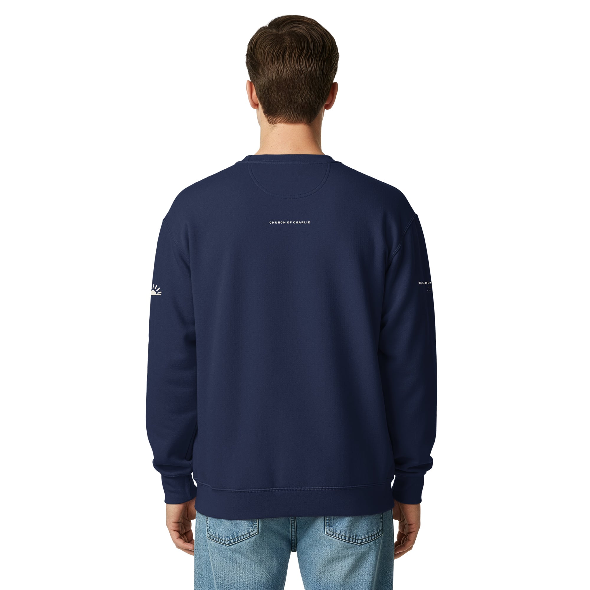 We Are All Charlie Crewneck in True Navy