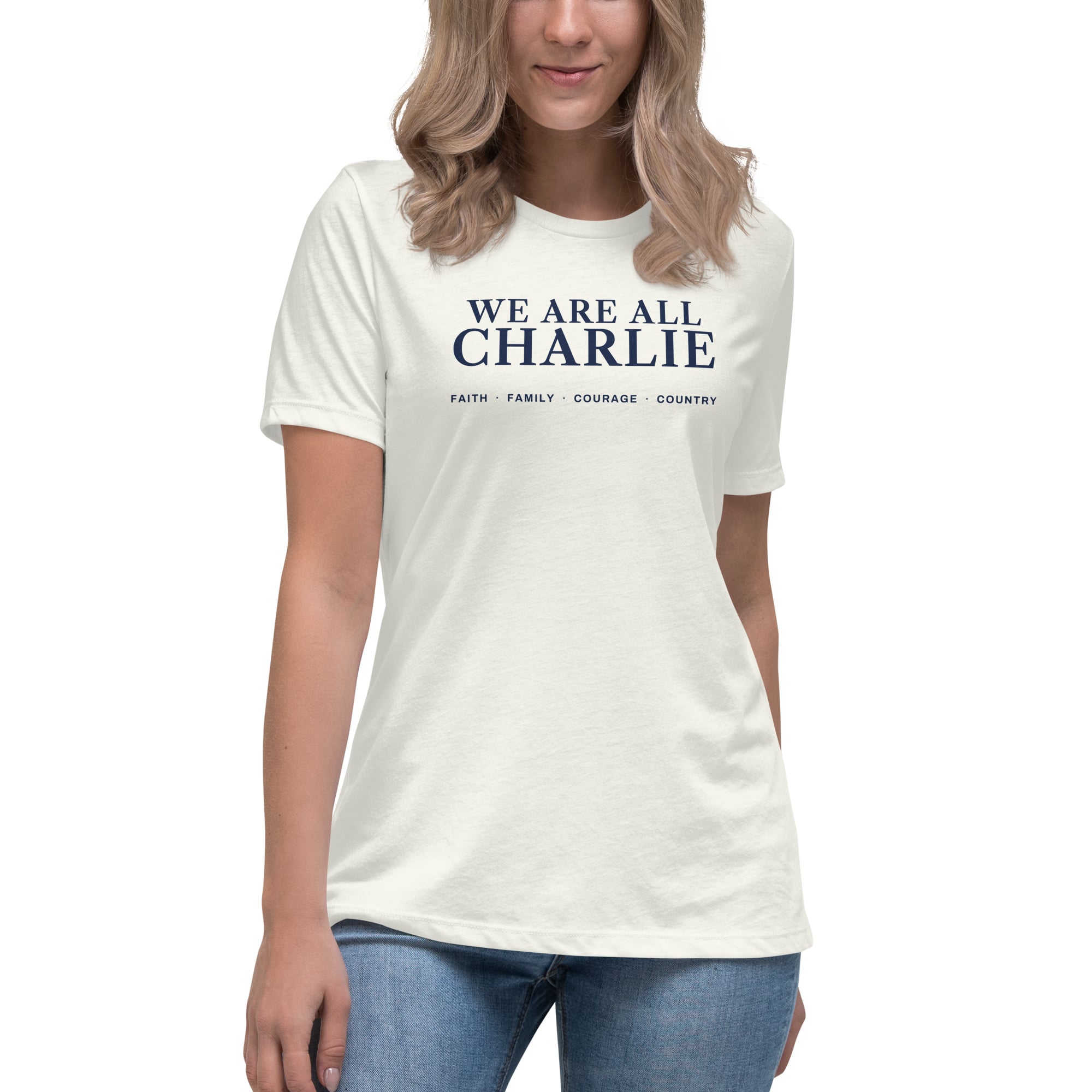 We Are All Charlie Women's Tee in Vintage White