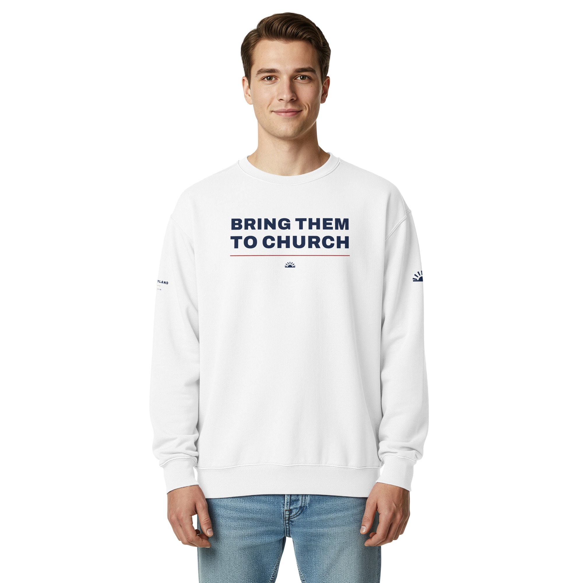 Bring Them to Church Crewneck in White