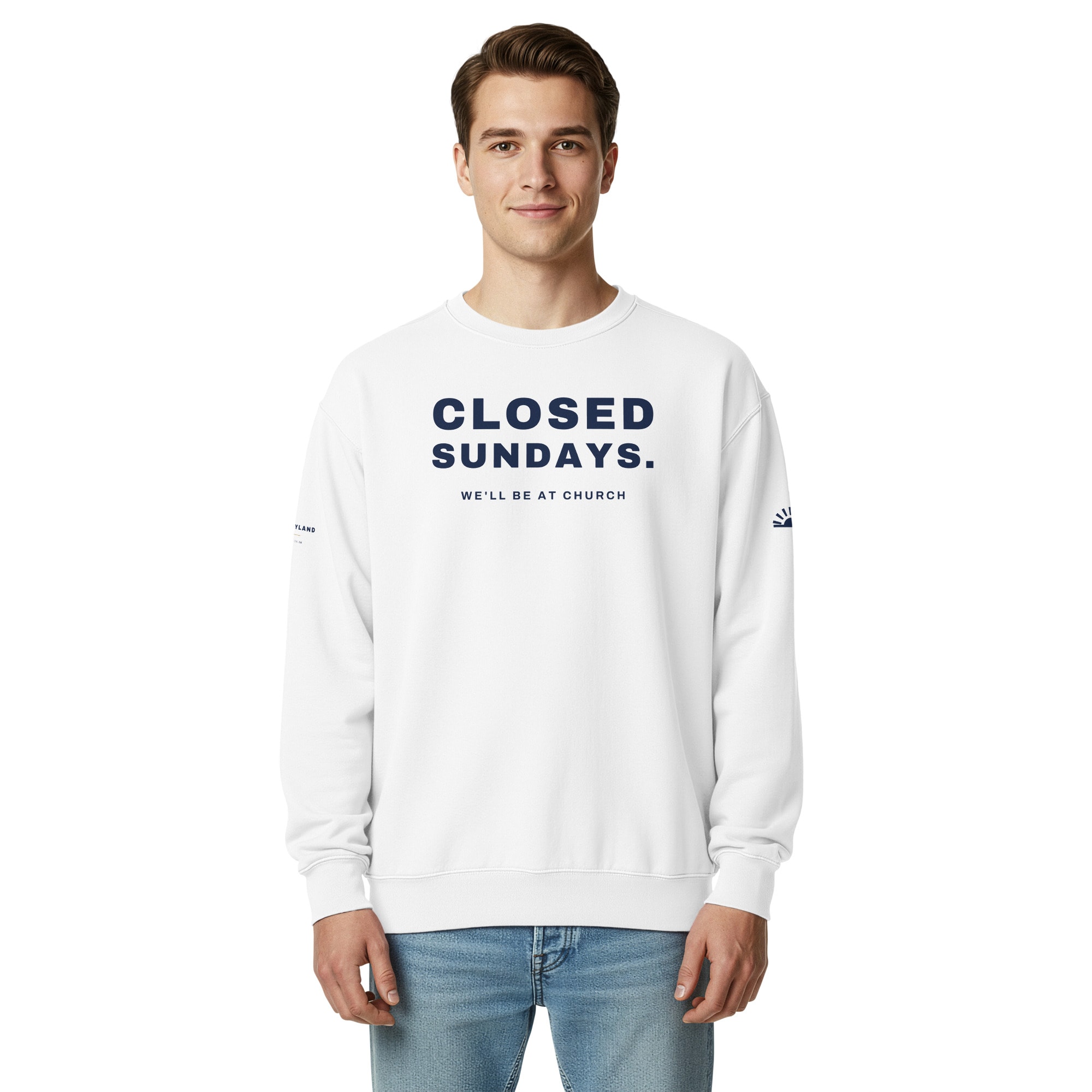 Closed Sundays Crewneck in White