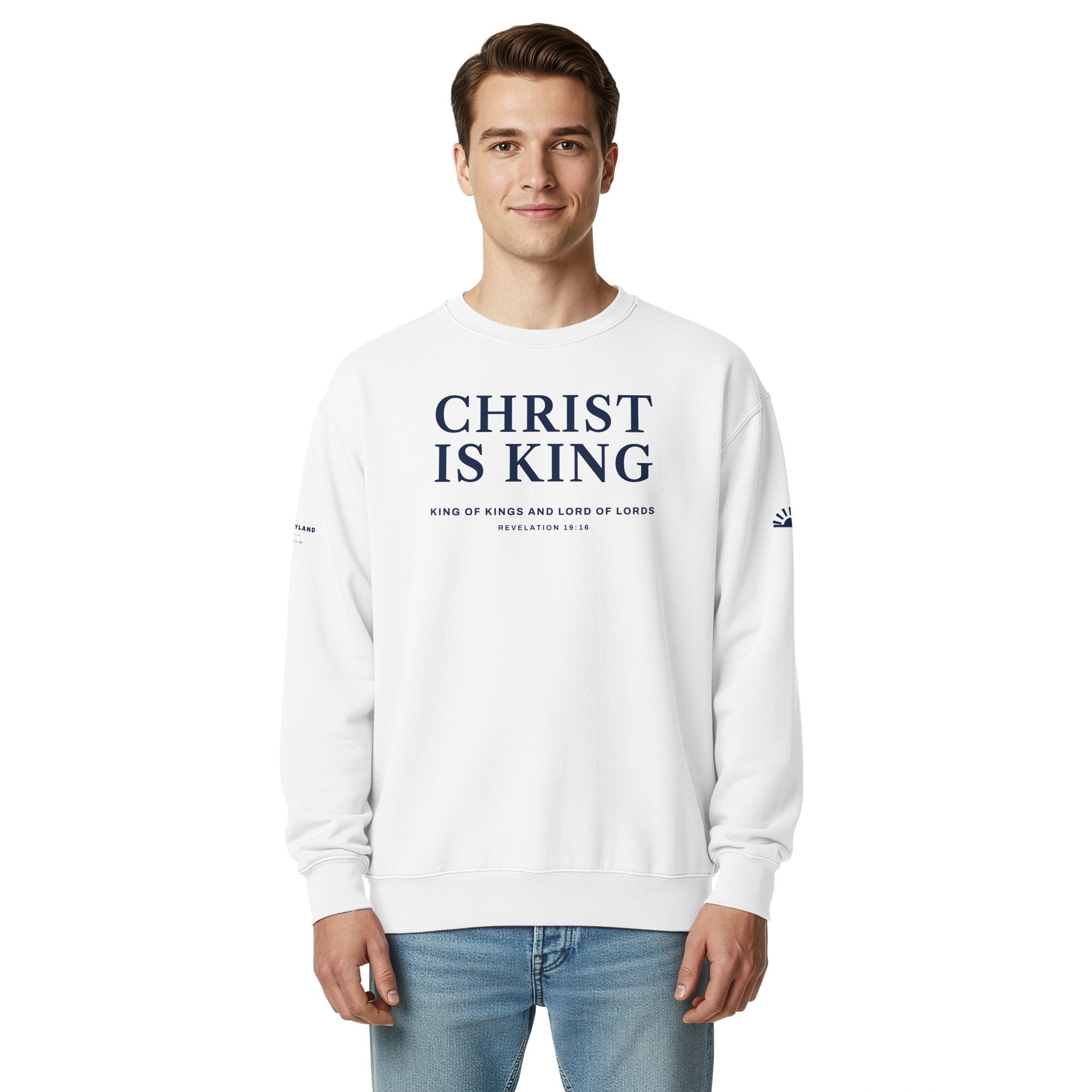 Christ Is King Crewneck in White