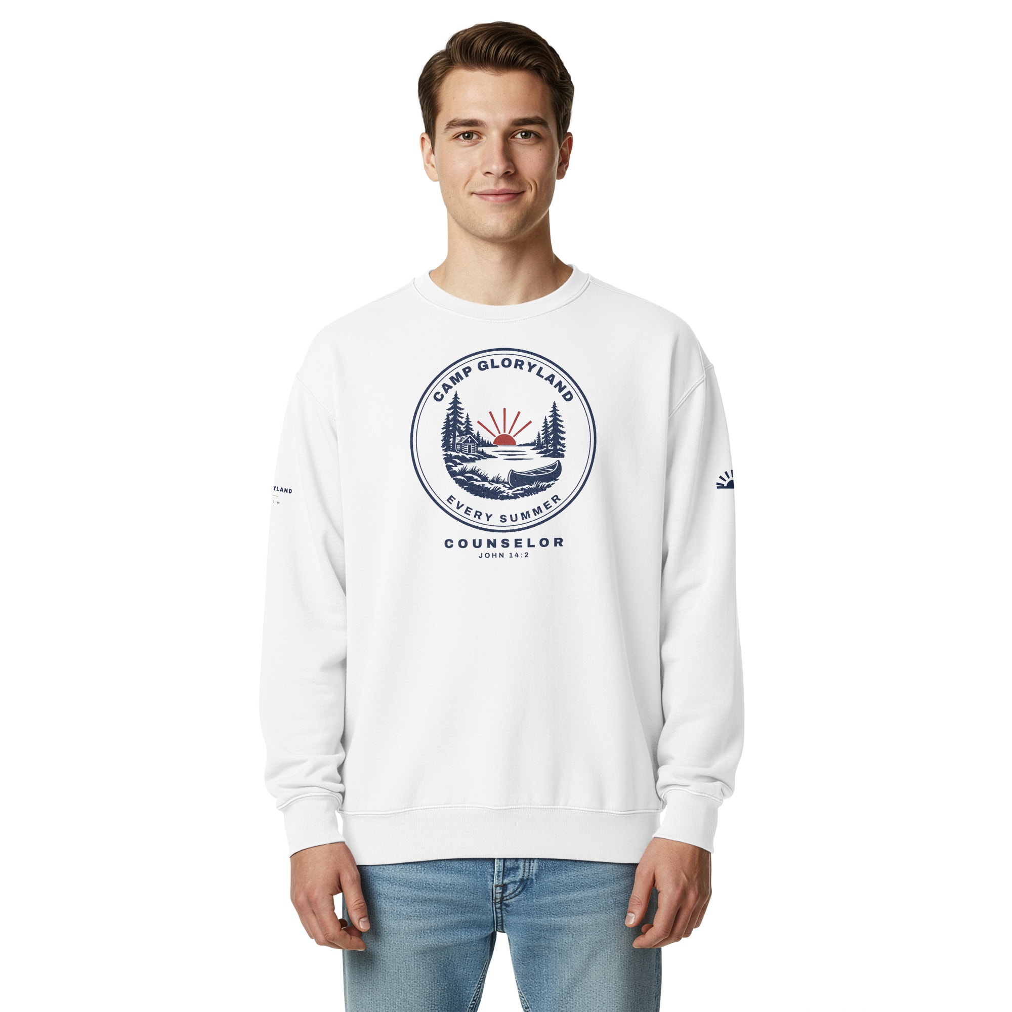 Camp Gloryland Crewneck in White