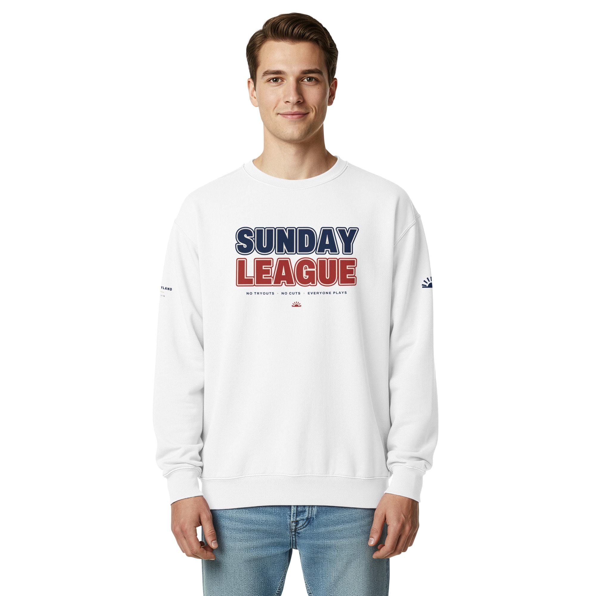 Sunday League Crewneck in White