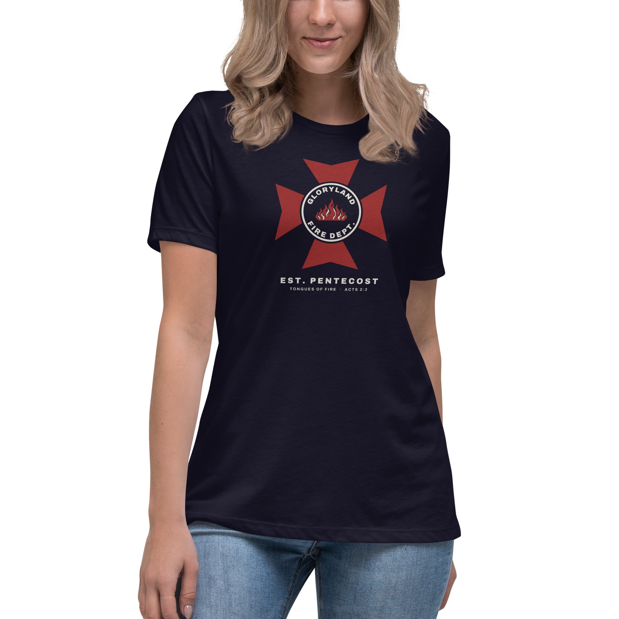 Fire Dept. Women's Tee in Navy