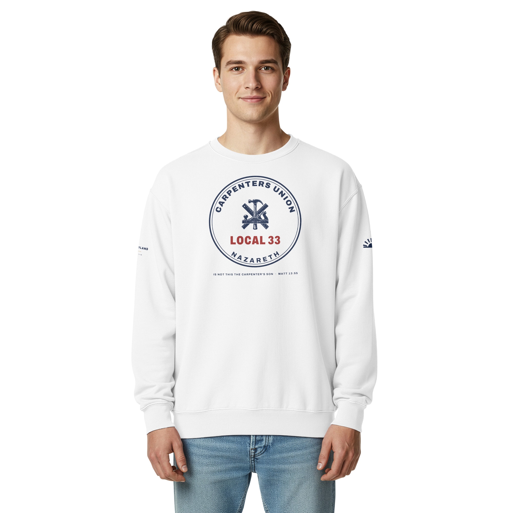 Carpenters Union Crewneck in White