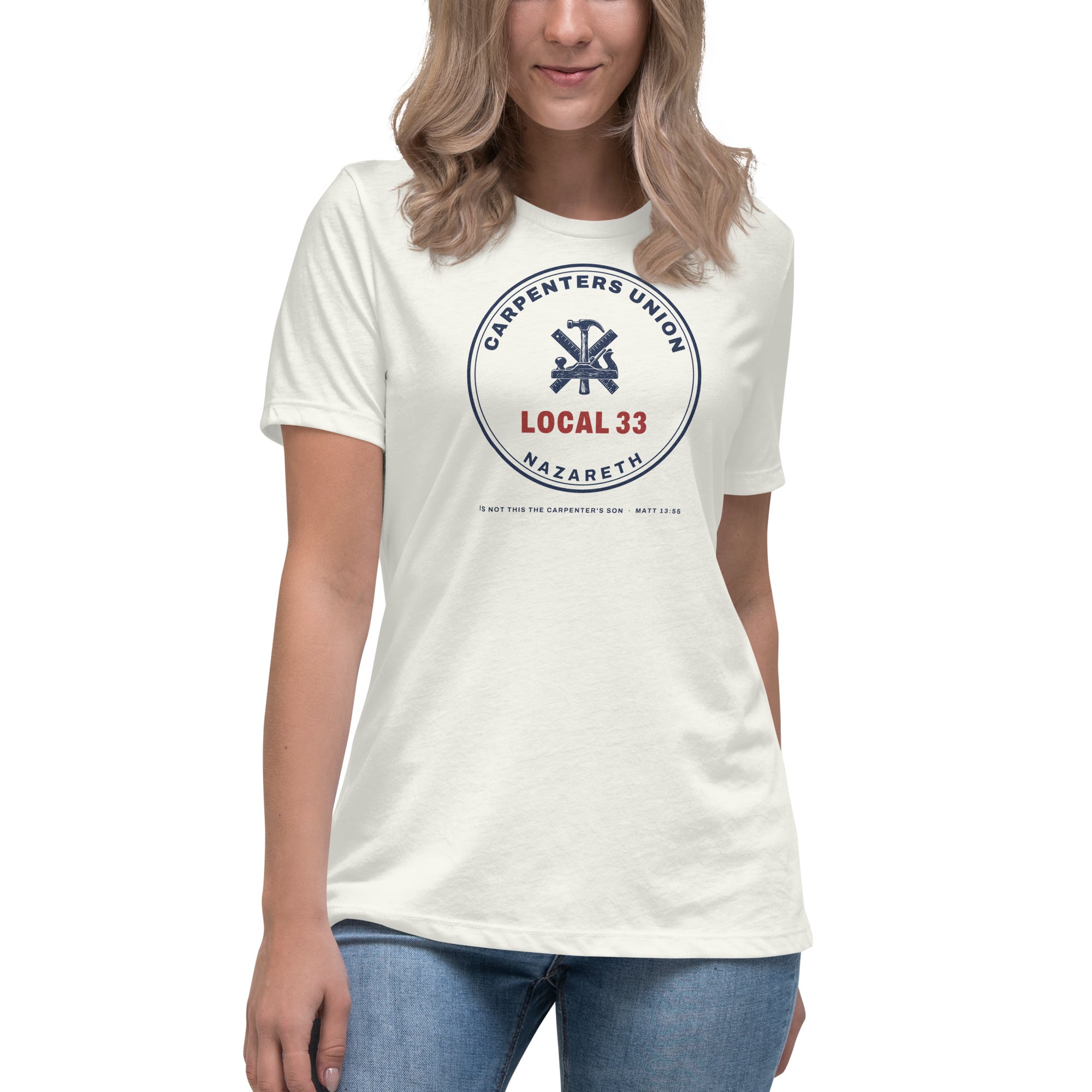 Carpenters Union Women's Tee in Vintage White
