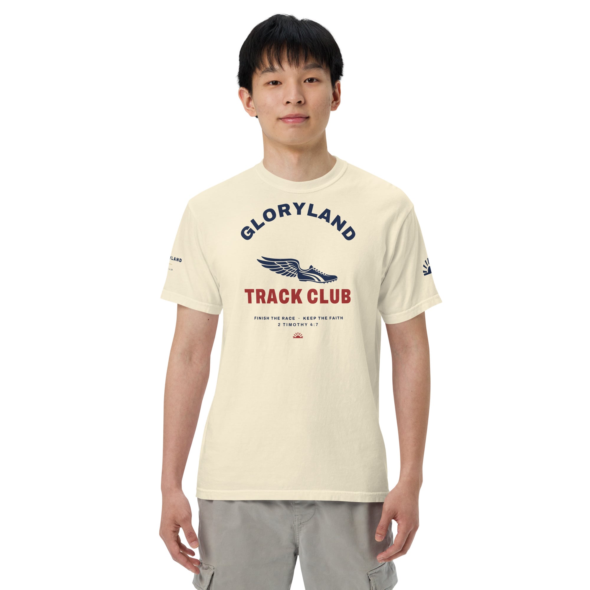 Track Club Men's Tee in Ivory