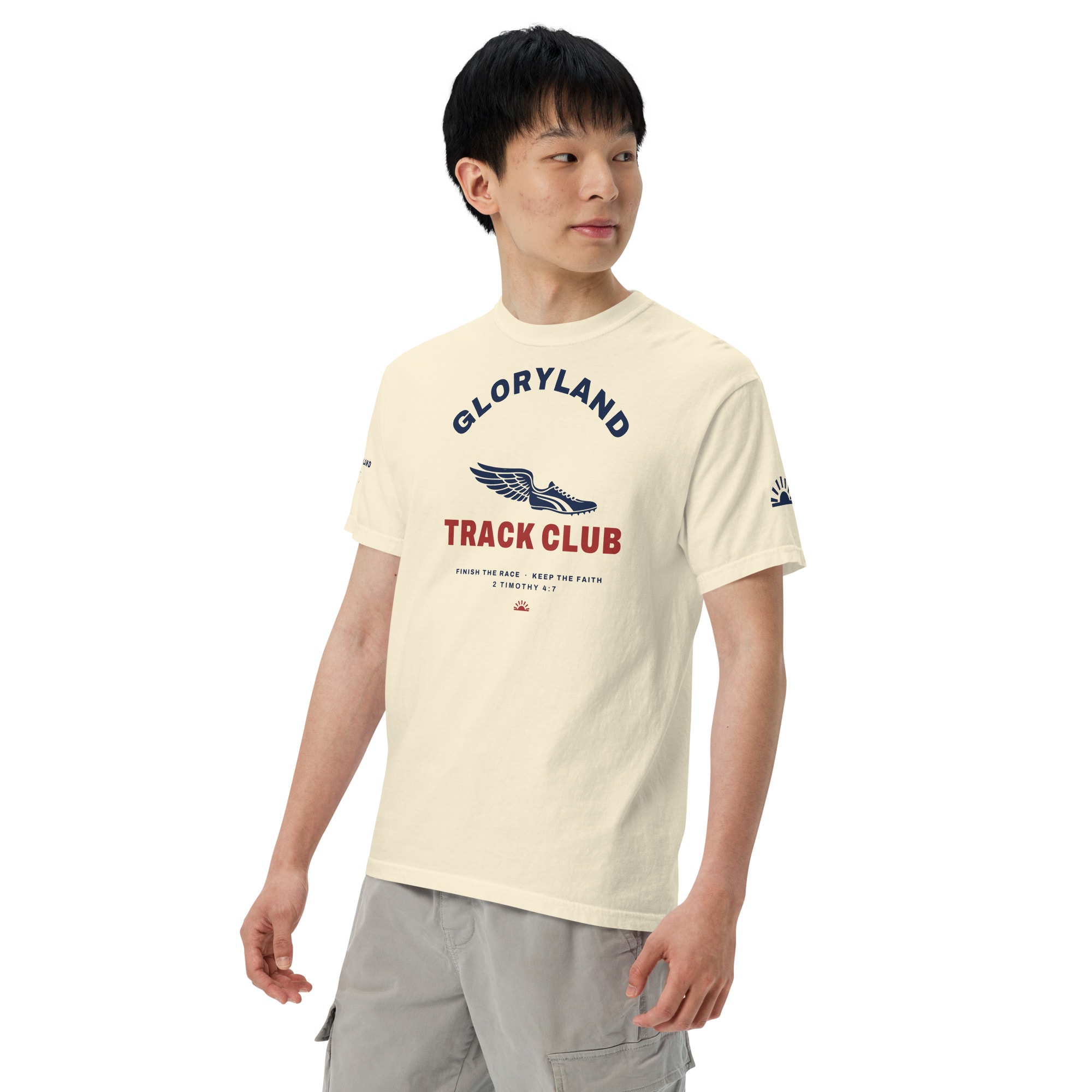 Track Club Men's Tee in Ivory