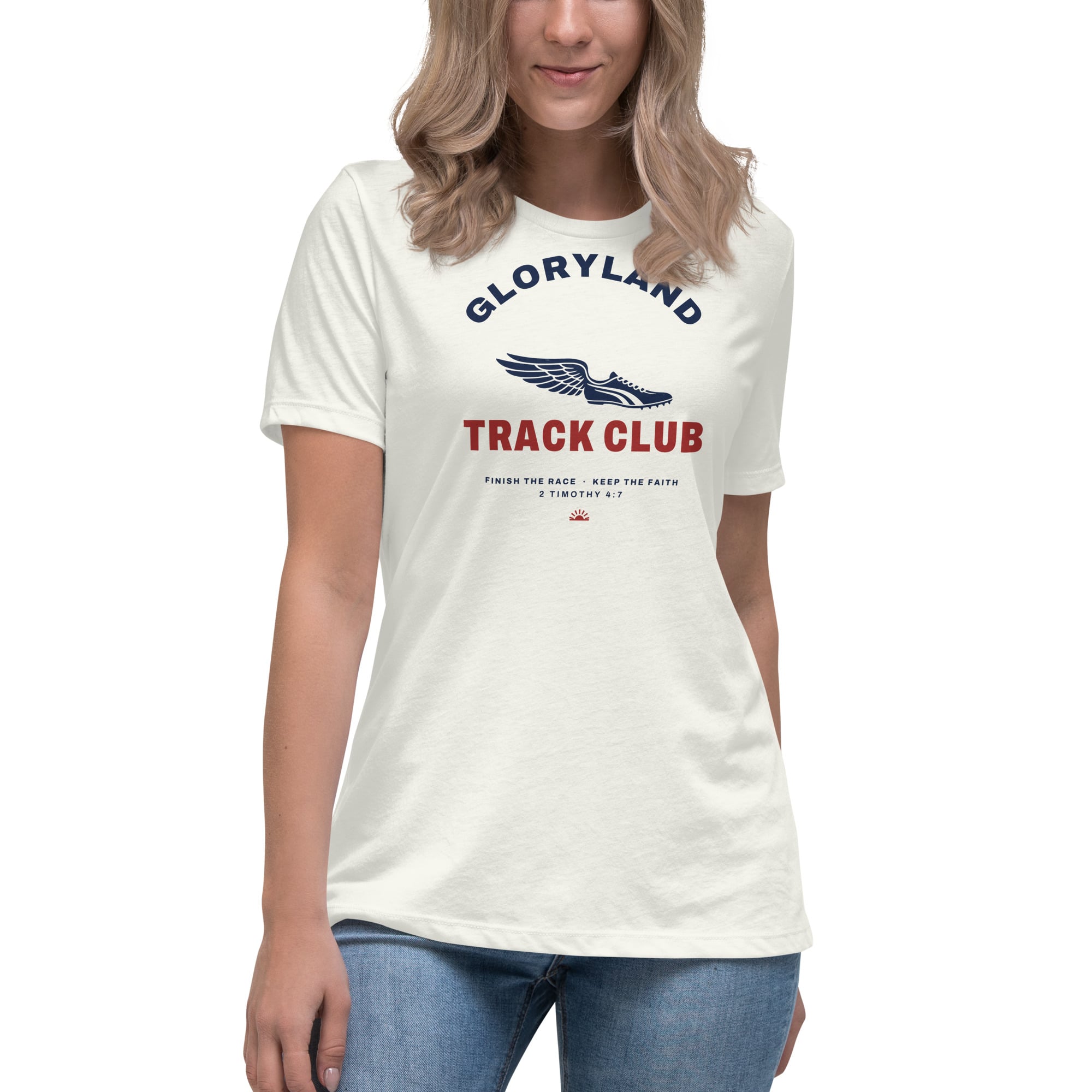 Track Club Women's Tee in Vintage White