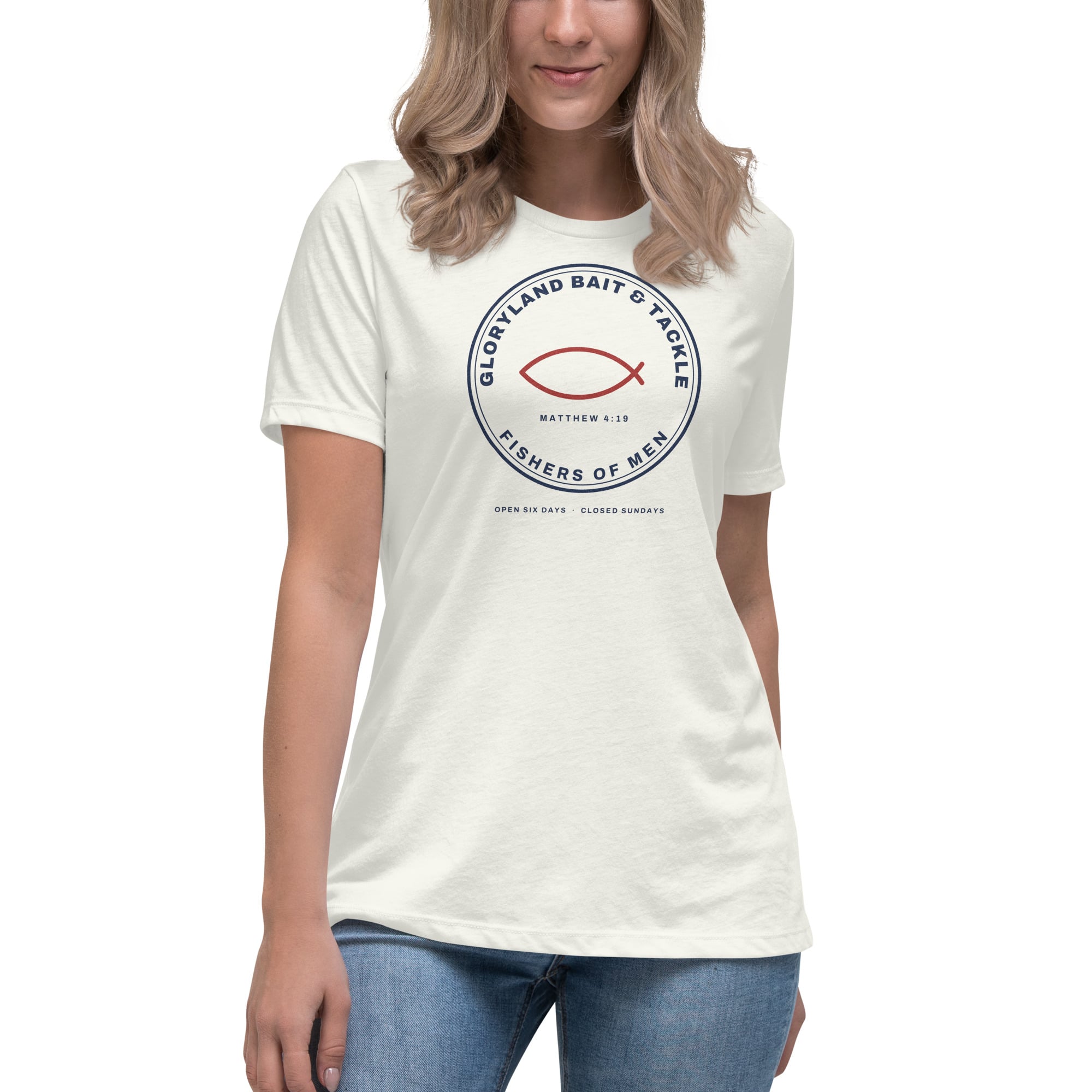 Bait & Tackle Women's Tee in Vintage White
